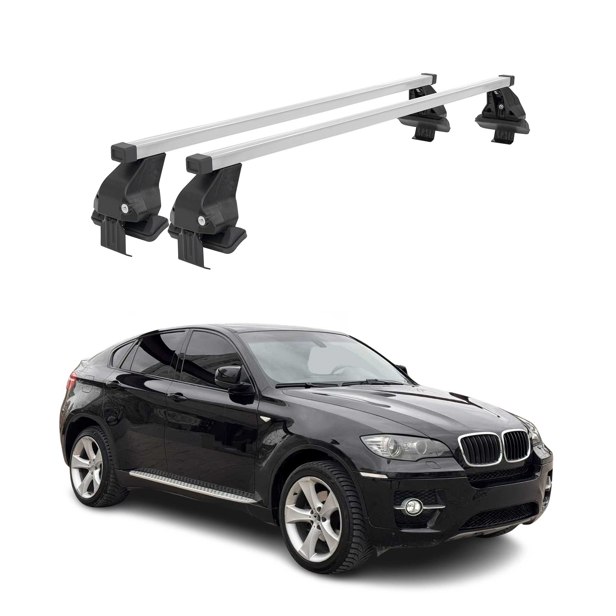Omac Dachträger Querträger Stahl Für Bmw X6 E71 E72 2007-2014 – Abschließbar – City-crash-getestet – Din 75302:2019 – Iso/pas 11154:2006 – Max. 50 Kg Silber