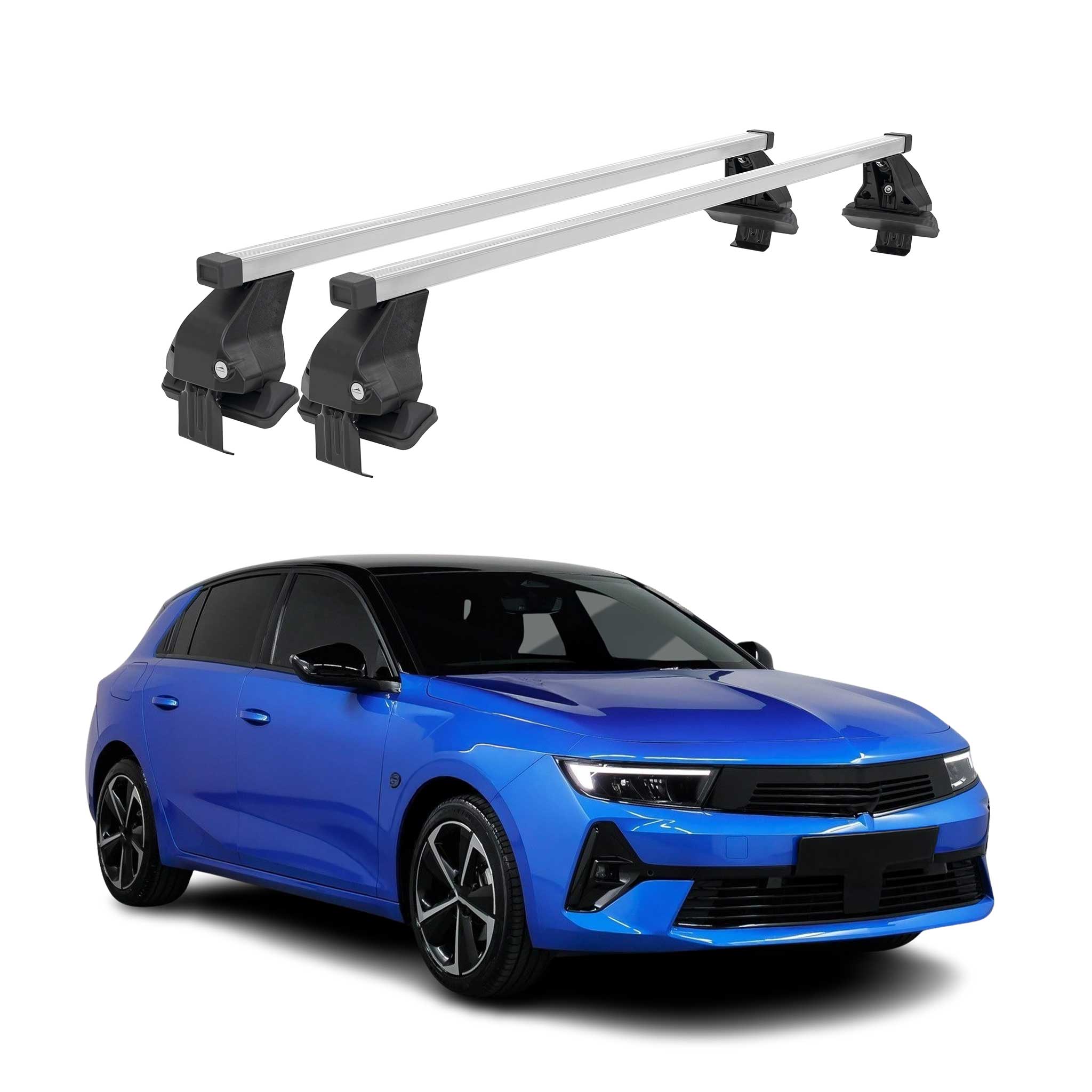 Omac Dachträger Querträger Stahl Für Opel Asta L 2021-2026 – Abschließbar – City-crash-getestet – Din 75302:2019 – Iso/pas 11154:2006 – Max. 50 Kg Silber