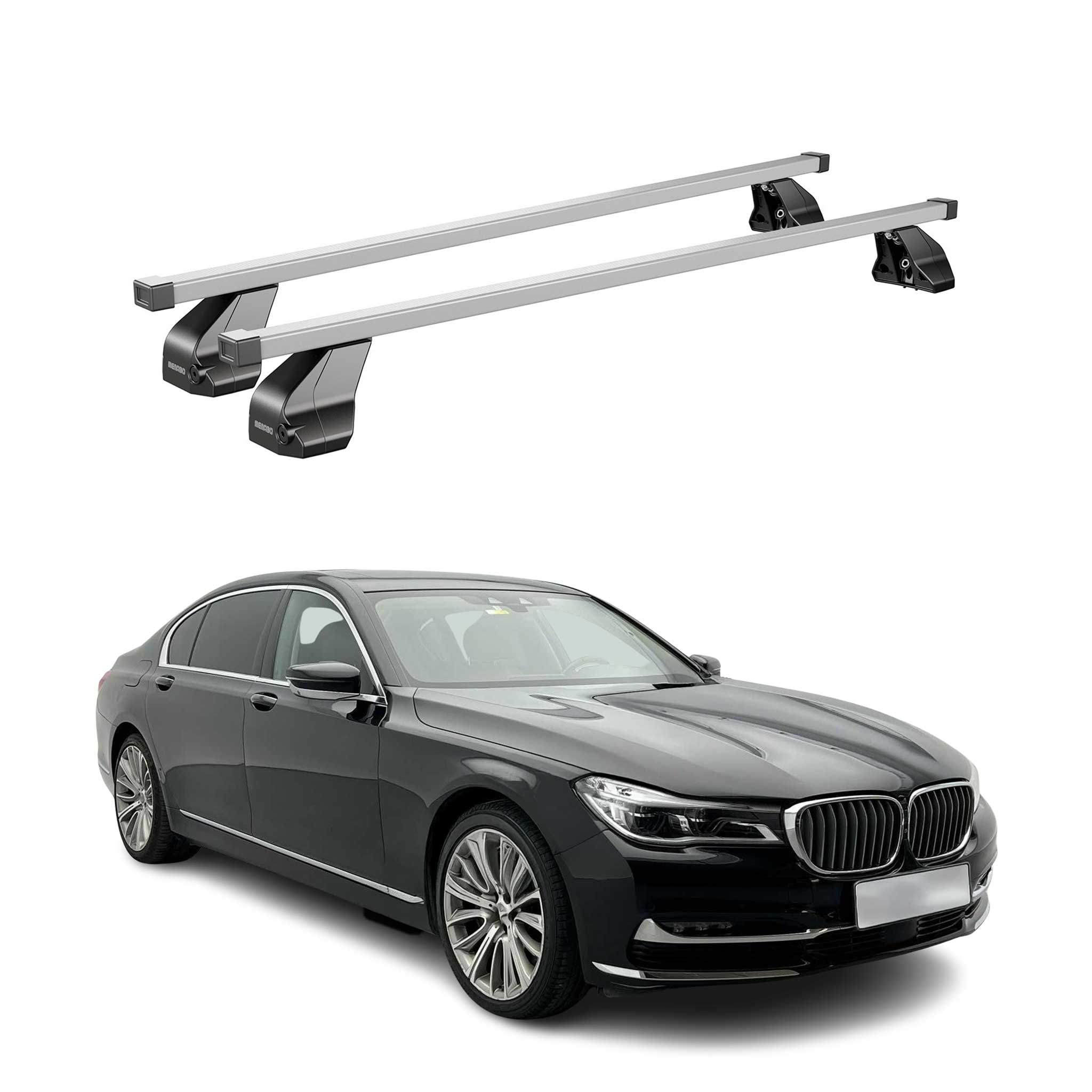 Omac Dachträger Querträger Stahl Für Bmw 7er G11 G12 2015-2022 – Abschließbar – City-crash-getestet – Din 75302:2019 – Iso/pas 11154:2006 – Max. 75 Kg Silber
