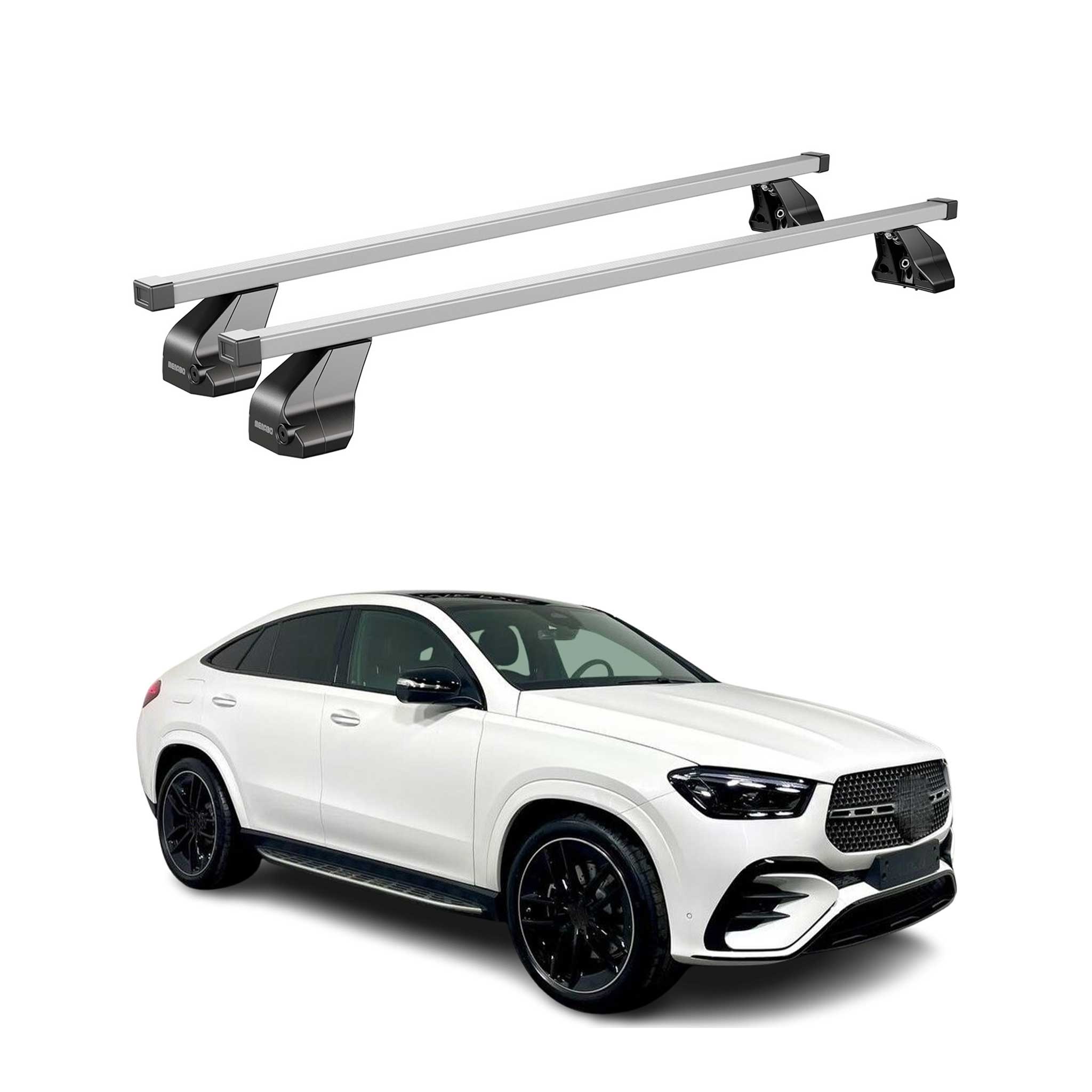 Omac Dachträger Querträger Stahl Für Mercedes Gle C167 2019-2026 – Abschließbar – City-crash-getestet – Din 75302:2019 – Iso/pas 11154:2006 – Max. 75 Kg Silber