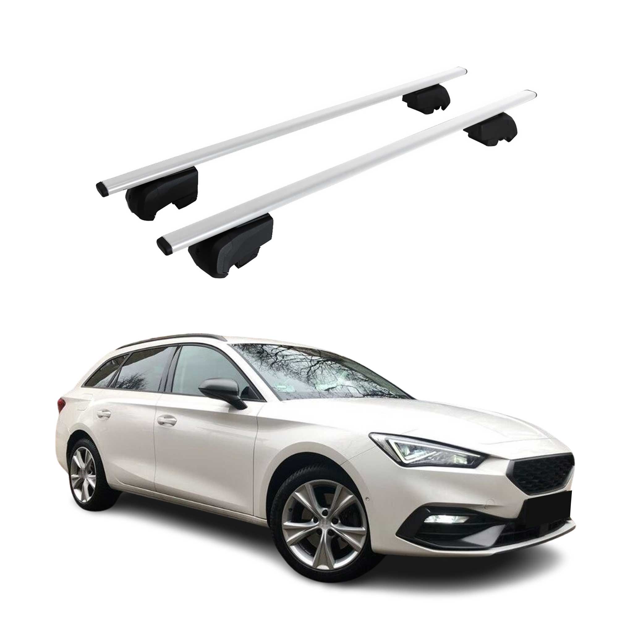 Omac Dachtrager Quertrager Für Seat Leon Iv Sporturer 2020-2026 – City Crash Getestet – Iso Pas 11154:2006 – Abschliessbar – Max 75 Kg – 2 Stangen Stahl Silber