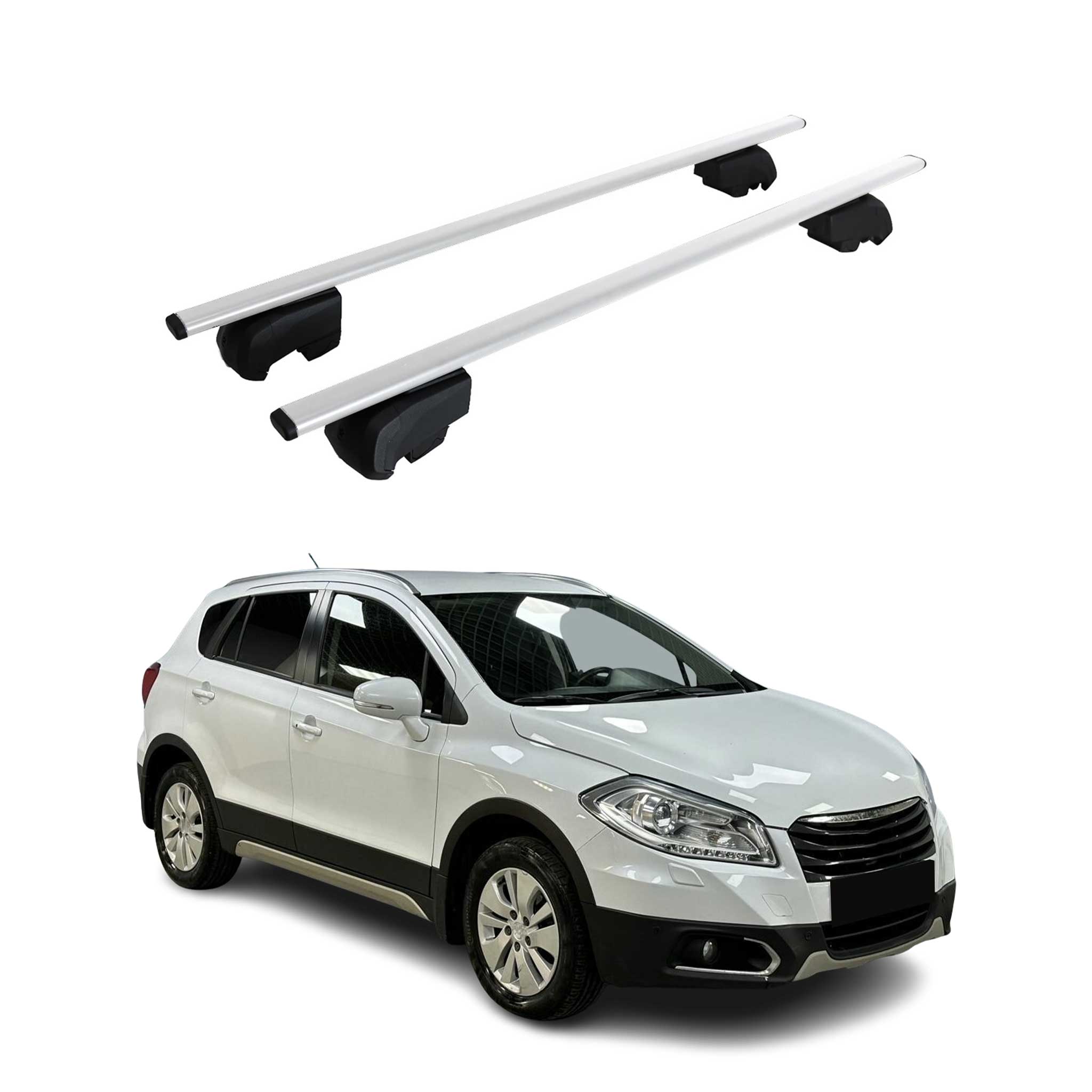 Omac Dachtrager Quertrager Für Suzuki Sx-4 S-cross 2013-2026 – City Crash Getestet – Iso Pas 11154:2006 – Abschliessbar – Max 75 Kg – 2 Stangen Stahl Silber