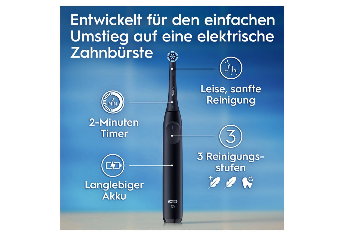 Oral-b Io Series 2, Mit Reiseetui Night Black Elektrische Zahnbürste Bild 3