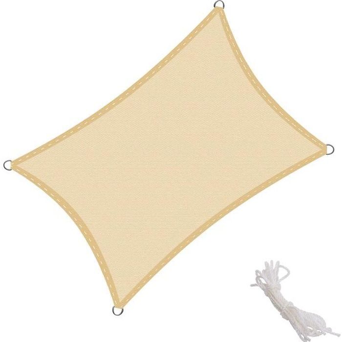 Kingshade Schattennetz - Rechteckige Plane 2,5x3m - 90% Uv-schutz - Atmungsaktiv - Sandfarben