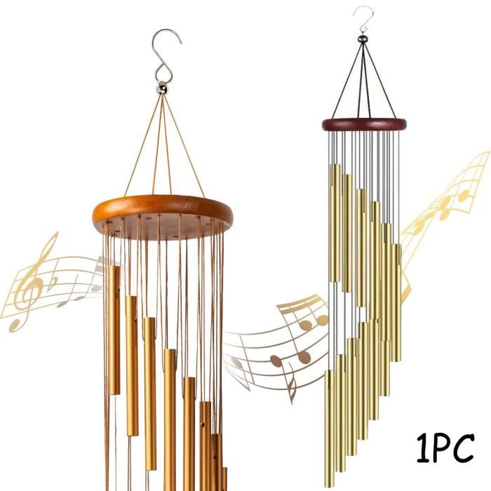 Carillon À Vent - Nicht Spezifiziert - 12 Röhren Aus Aluminiumlegierung - 55 Cm - Goldfarben - Gartendekoration