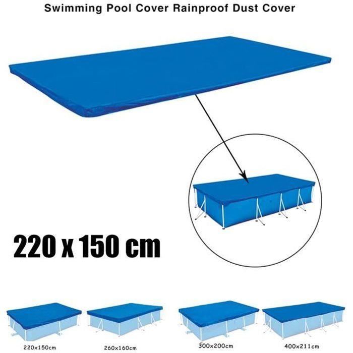Hengxin - Rechteckige Schwimmbadabdeckung 220 X 150 Cm - Blaue Schutzplane Für Schwimmbecken