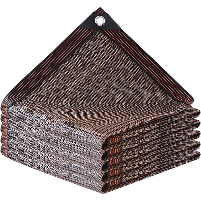 Perforierte Schattenplane, Uv-schutznetz Mit 90% Schatten, Ideal Für Balkon Oder Garten, Braun (3x5m).