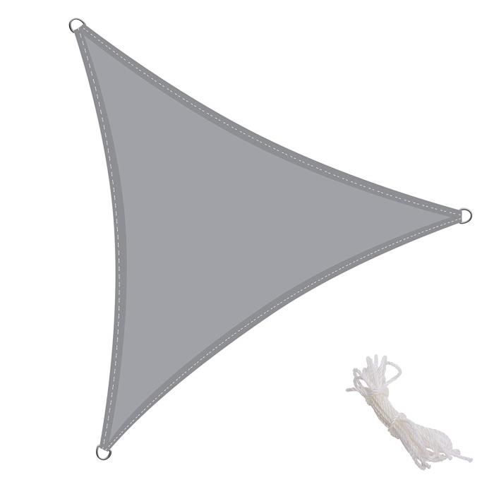 Kingshade Dreieckiger Schattenspender - Wasserdichtes Pes In Grau - 90 % Uv-schutz - 5x5x5m