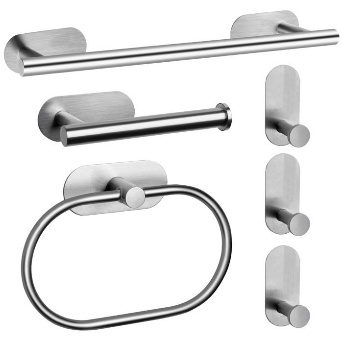Crochets À Serviettes En Acier Inoxydable Risingff Pour Salle De Bain (lot De 6) – Silber