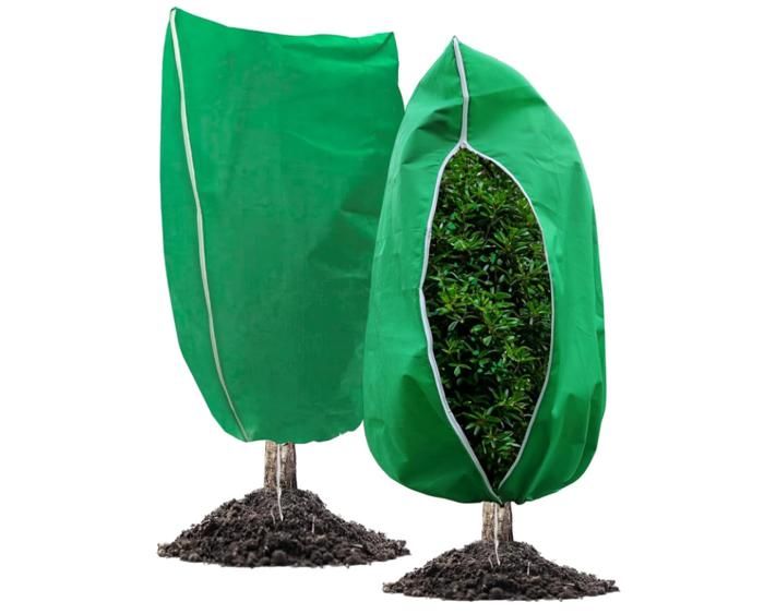 Set Aus 2 Wintervliesen 80g/m² 120x100cm, Mit Verstellbarem Verschluss Zum Schutz Ihrer Außenpflanzen.