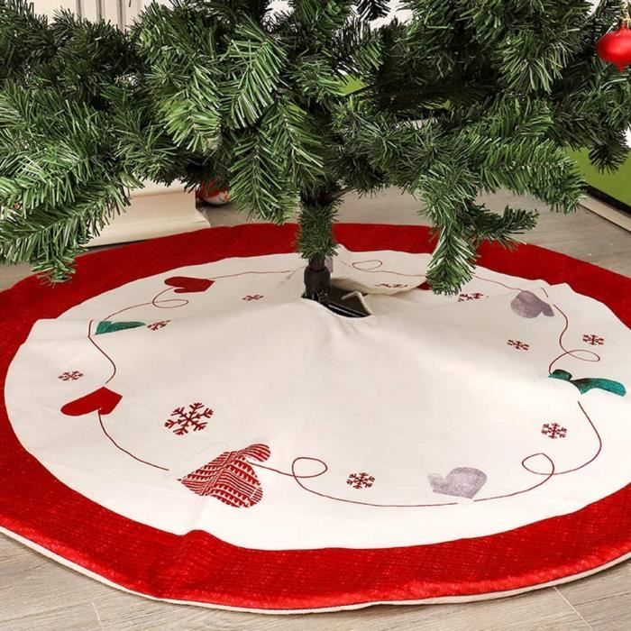 Weihnachtsbaumrock – Dekoration – 122 Cm – Rot/weiß – Flanell – Langlebiger Baumteppich
