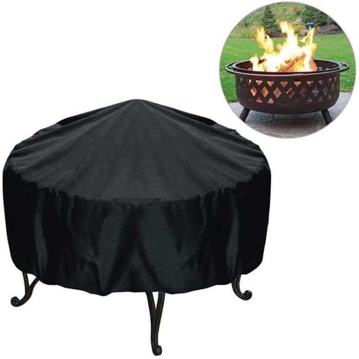 Schutzhülle Für Runden Feuerkorb, Zubehör Für Außenkamine, Schwarz, 75x30 Cm (ca. 29,53 X 11,81 Zoll).
