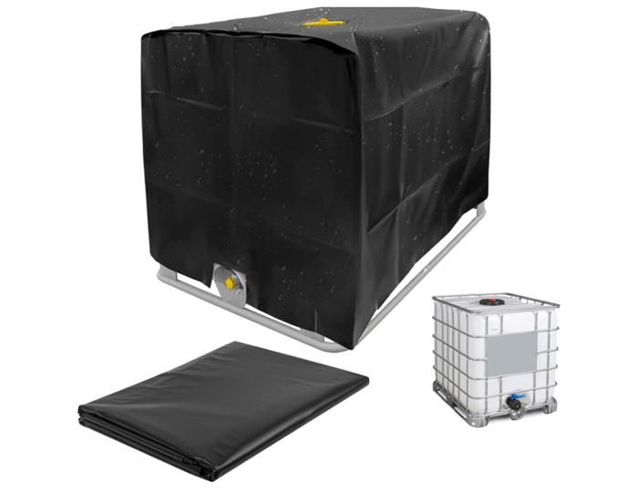 Abdeckplane Für 1000l Ibc-container – Uv-, Staub- Und Regenschutzplane Aus Oxford-gewebe (schwarz, 120 X 100 X 116 Cm)