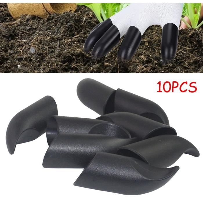 Gartenhandschuhe - Plastikkrallen Zum Graben - Handschutz - 10er Pack - Schwarz