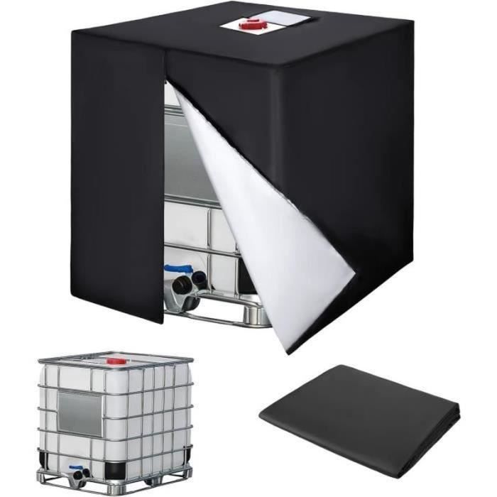 Ibc 1000l 210d Abdeckplane - Uv-schutzplane Mit Reißverschluss, 120x100x116 Cm, Schwarz