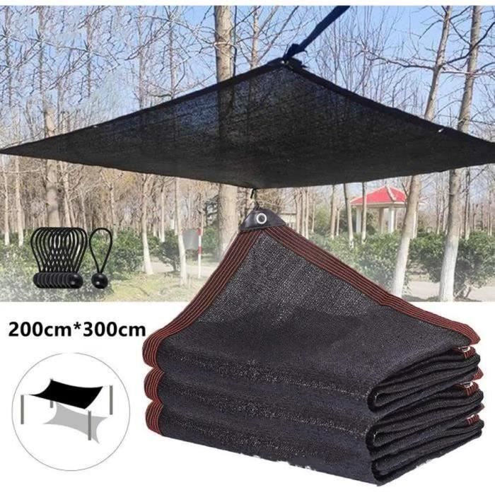 Handgefertigtes Schattensegel - Rechteck 2m X 3m - Schwarz - Uv-schutz