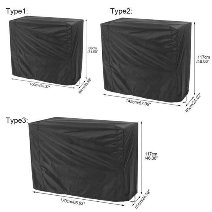 80x66x100cm - Schwarze Wasserdichte Abdeckhaube Für Den Grill, Ein Schutzaccessoire.