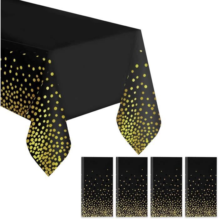 Einweg-tischdecke - Ohne Marke - 137 X 274 Cm - Wasserdicht - Schwarz - Goldblattmuster