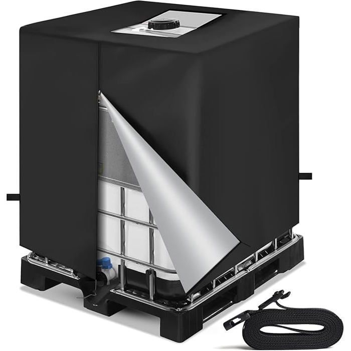Schutzhülle Für 1000l Ibc-container - Wasserdicht, Uv-beständig, Staubabweisend - 420d Oxford-gewebe - Schwarz