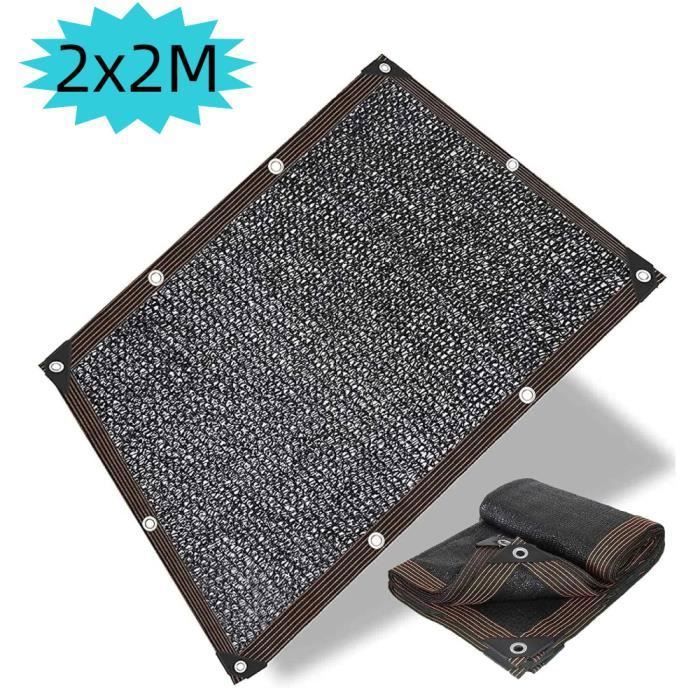 Gartenschattenstoff, Sonnenschutznetz 2x2m, 85% Schatten, Atmungsaktiv Und Kühlend, Schwarz.