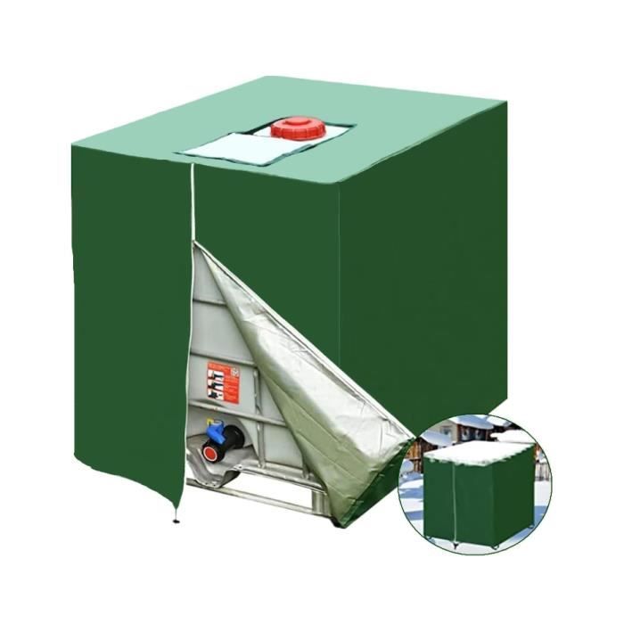 Schutzplane Für 1000l Ibc-container, Uv-beständige 420d-abdeckung Mit Grünem Verschluss Für Wassertanks.
