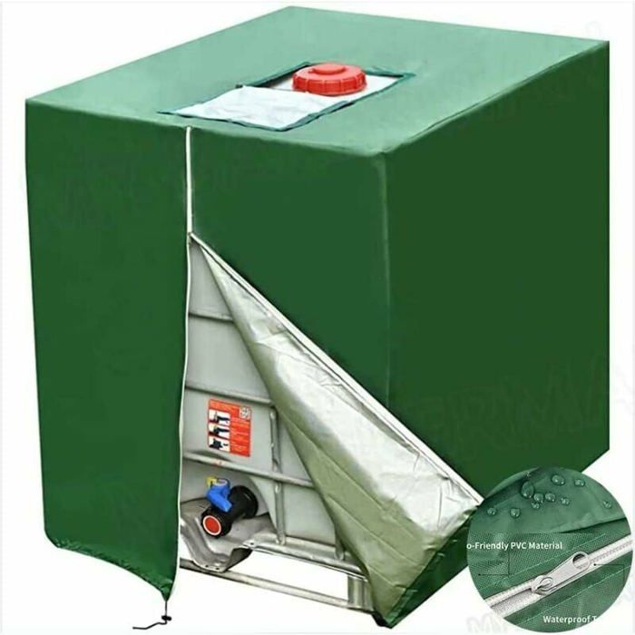 Schutzabdeckung Für Ibc-1000-liter-container – Uv- Und Staubabweisendes Gewebe – Maße 116x100x120cm – Verstellbare Befestigungsgurte