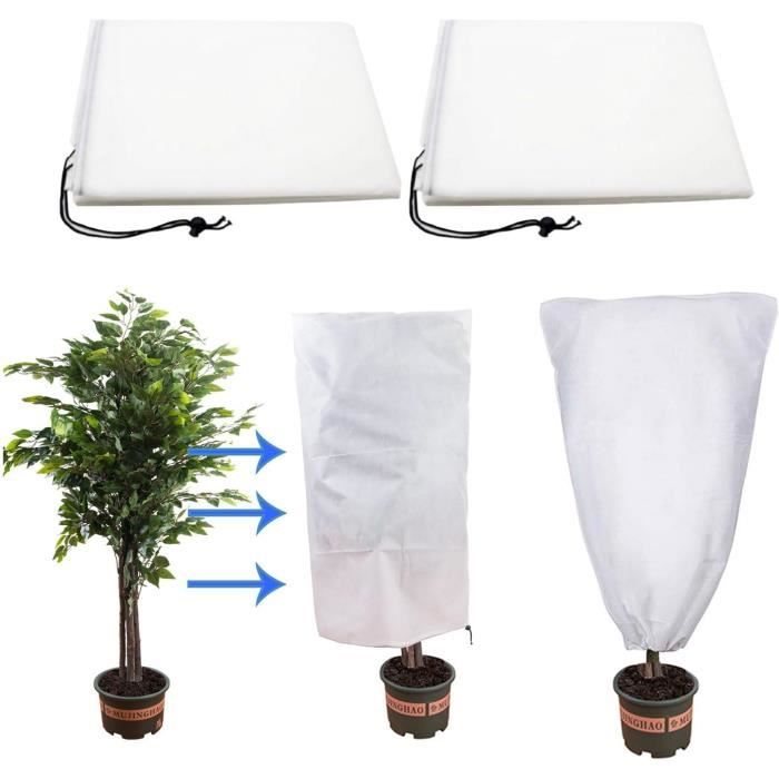 Überwurf Für Pflanzen Im Winter - Außenschutz - 2 Stück - 80 X 100 Cm - Weiß - Vliesstoff