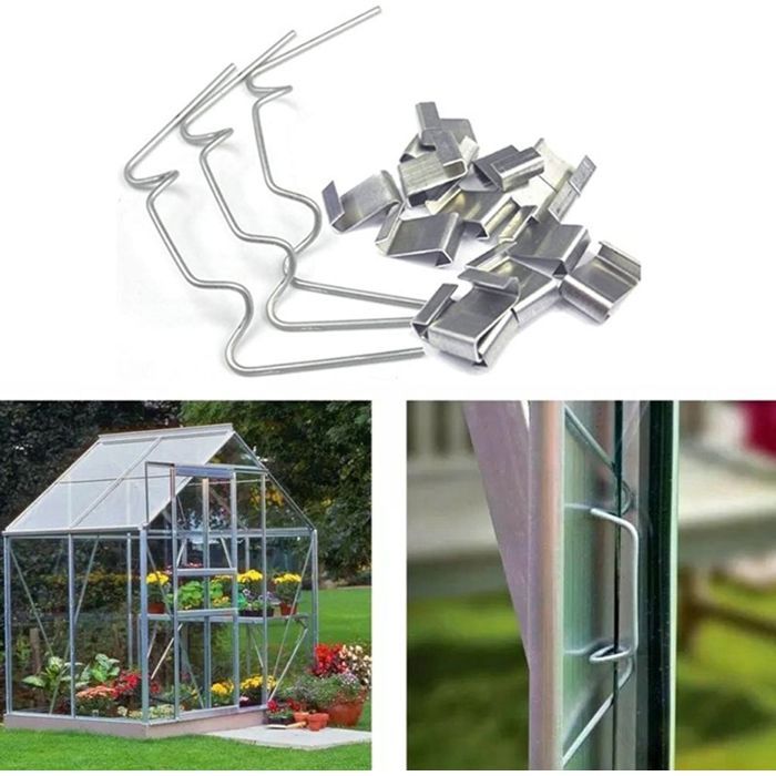 50 Stück W-clips Und 50 Stück Pro Typ Von Clips Für Gewächshäuser, Befestigung Von Glasplatten, Glasverglasung.