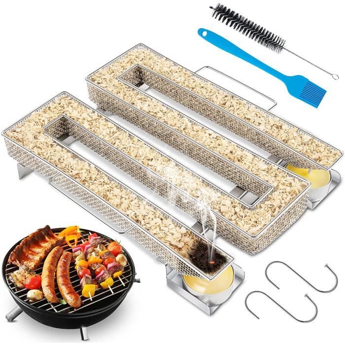 Edelstahl-kaltrauchgenerator - 22x19x4,5cm - Mit Ölpinsel - Ideal Für Fleisch Und Käse