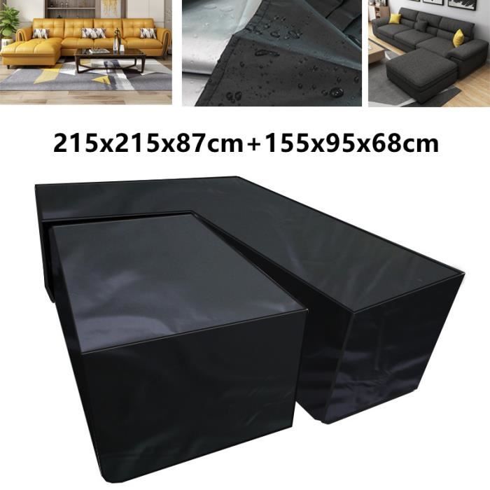 Schutzhülle Für Eckcouch Und Beistelltisch (215x215x87cm + 155x95x68cm) Aus 210d Oxford-stoff.