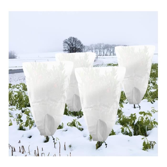 Winterhülle Für Pflanzen - Set Von 4 - Weiß - Schutz Vor Frost, Wind Und Schnee