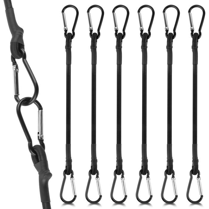 6x Elastische Spannbänder Mit Karabinerhaken 30cm, Elastisches Hakenband Für Planen, Latex-schutznetze