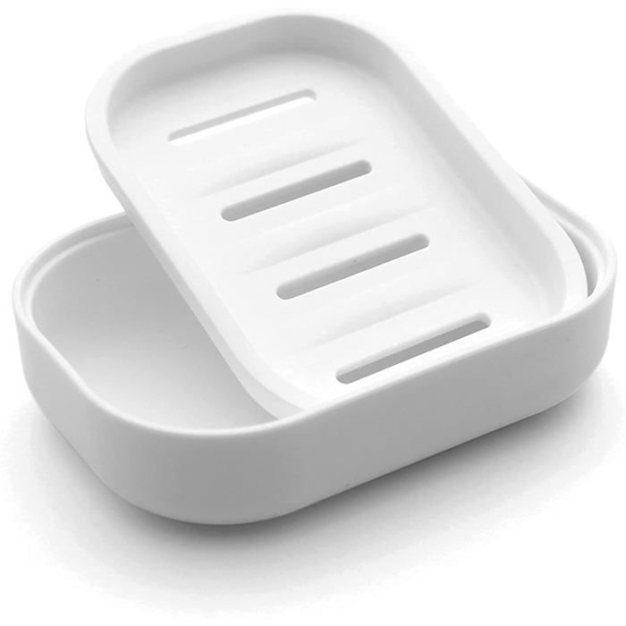 Plastik-seifenschale Mit Abtropffläche, Ideal Für Bad Und Dusche, Hält Die Seife Trocken (weiß).