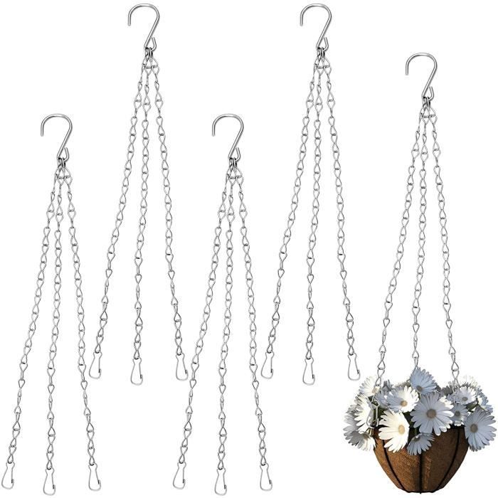 Hängekette Für Körbe - Silberfarbenes Metall - 40 Cm - Rostschutz - Längenverstellbar