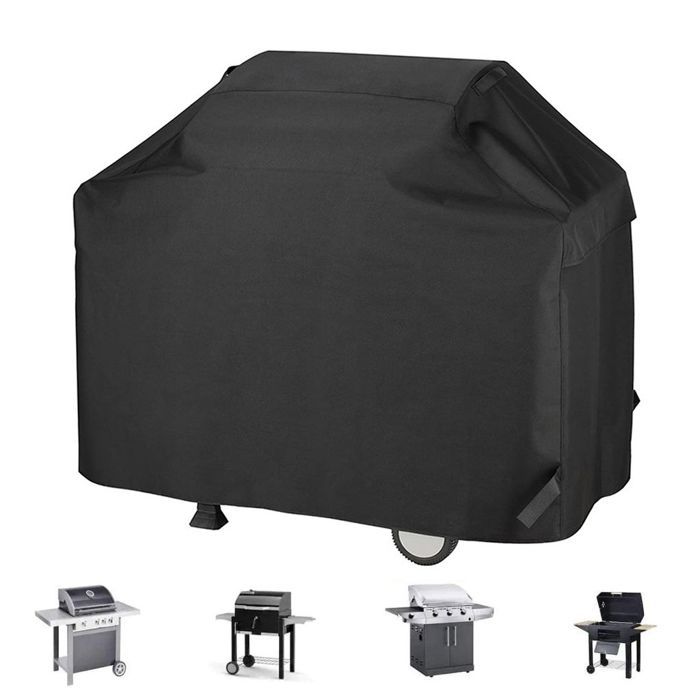 Wasserdichte Und Staubabweisende Barbecue-abdeckung Mit Uv-schutz, Griffen Und Etikett, 145 X 61 Cm.