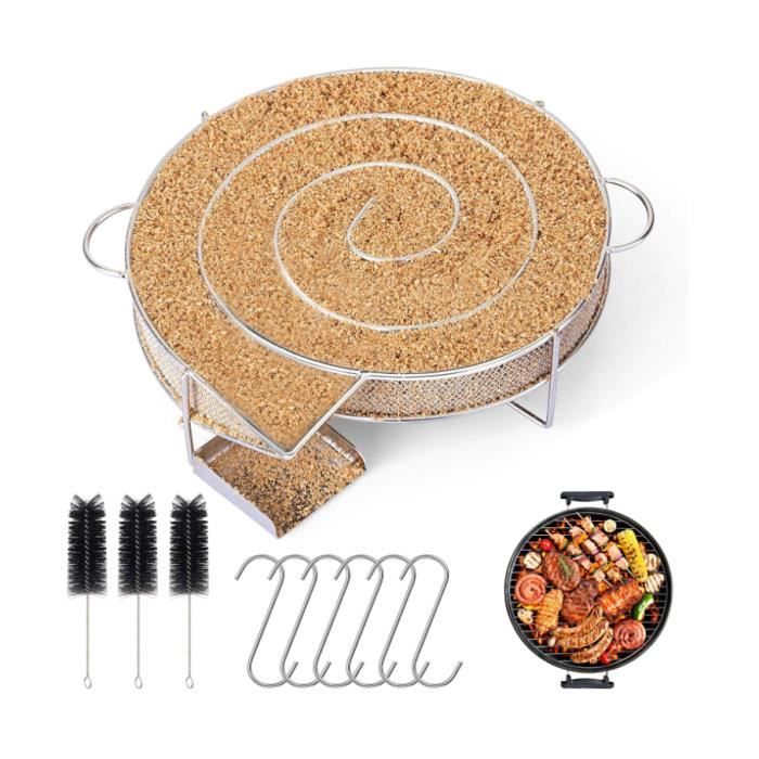 Edelstahl-kaltrauchgenerator - 20x20x5cm - 6 Fleischhaken - 3 Bürsten - Vereinfachtes Kaltrauchen
