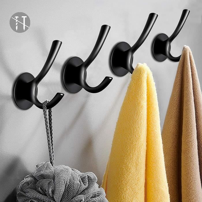 Badezimmer-handtuchhalter, Selbstklebende Haken (4er-set), Rostbeständig Und Wasserdicht Für Bademantel Und Mantel.
