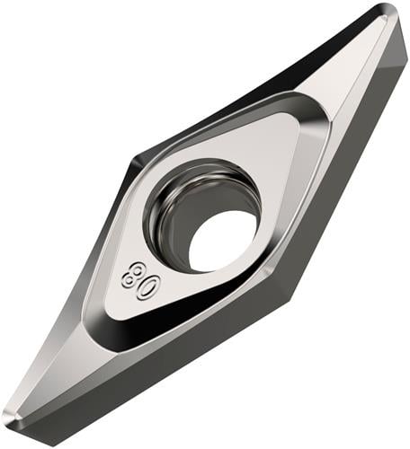 Drehwendeschneidplatte Iso Vcgt 130302e-sf3:h07 Bohrungs-d. 3,4mm Farbe Silber