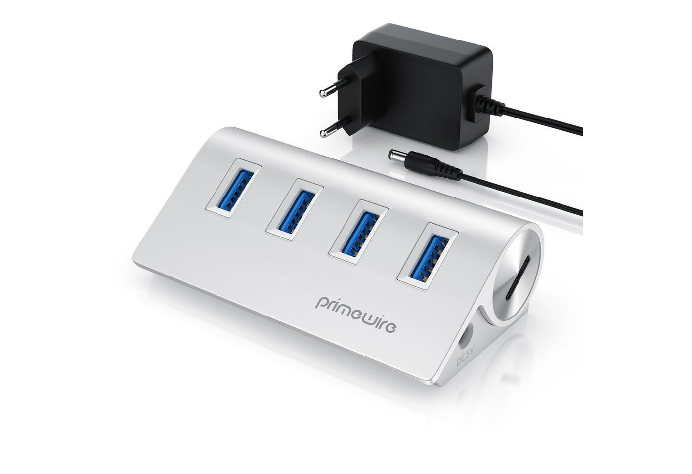 Primewire - Usb 3.2 Gen2 Hub Aktiv Inkl. Netzteil - 4 Port Hub/verteiler - Für Notebook, Laptop, Pc, Kompatibel Mit Imac, Macbook (air, Pro, Mini) Bild 3
