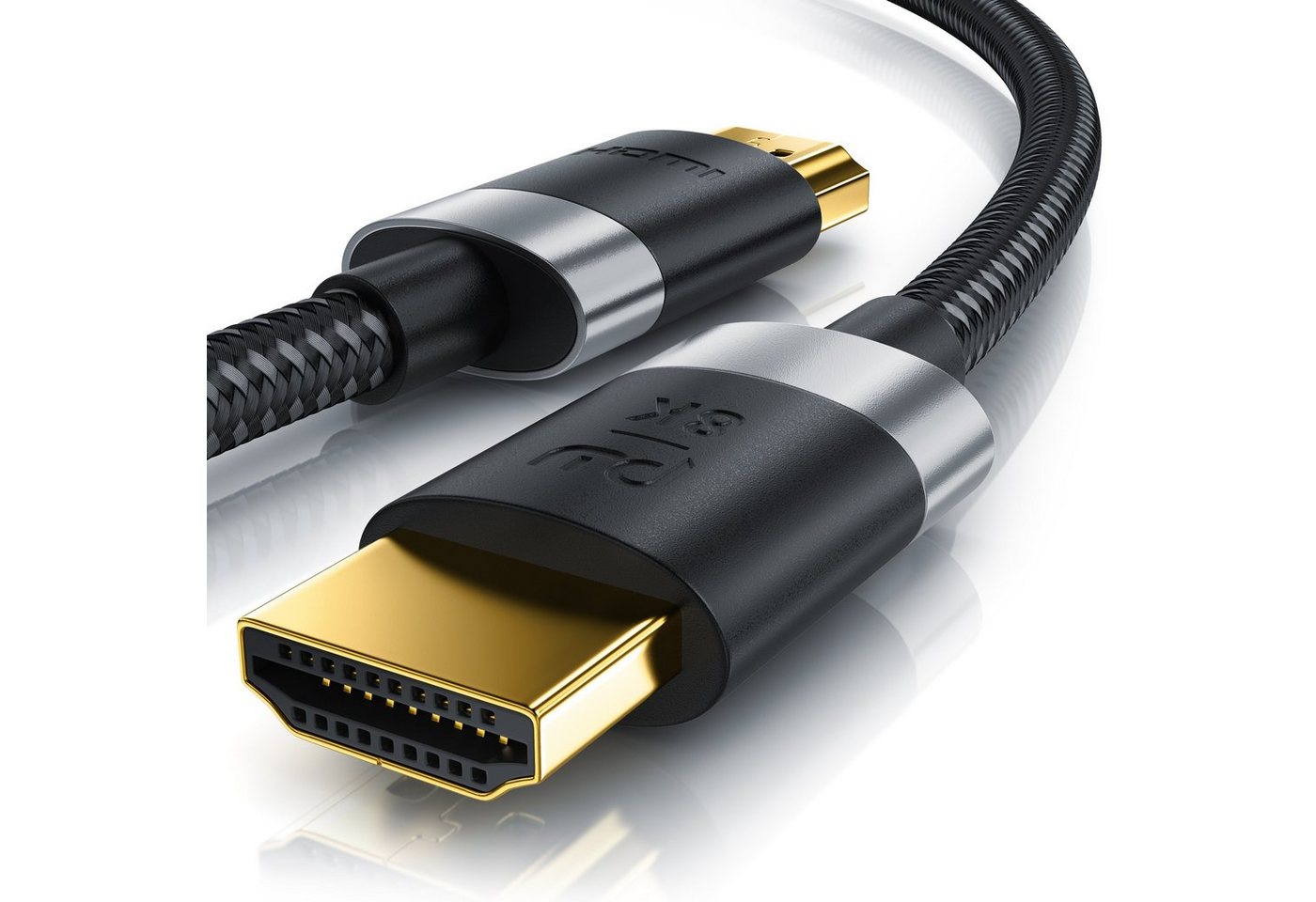 Primewire - 5m High Speed 8k Hdmi Kabel 2.1 Ethernet Arc 3d 4k Ultra Hd 7680x4320 @ 120 Hz Ps4 360 Tv Oled Pc Laptop Beamer Monitor - Schwarz/silber Bild 3