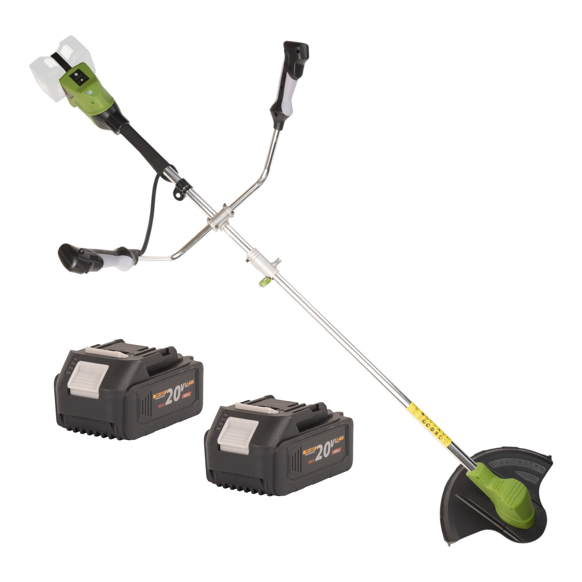 Procraft Pta40 Akku Freischneider 40 V ( 2x 20 V ) 300 Mm Brushless + 2x Akku 4,0 Ah - Ohne Ladegerät