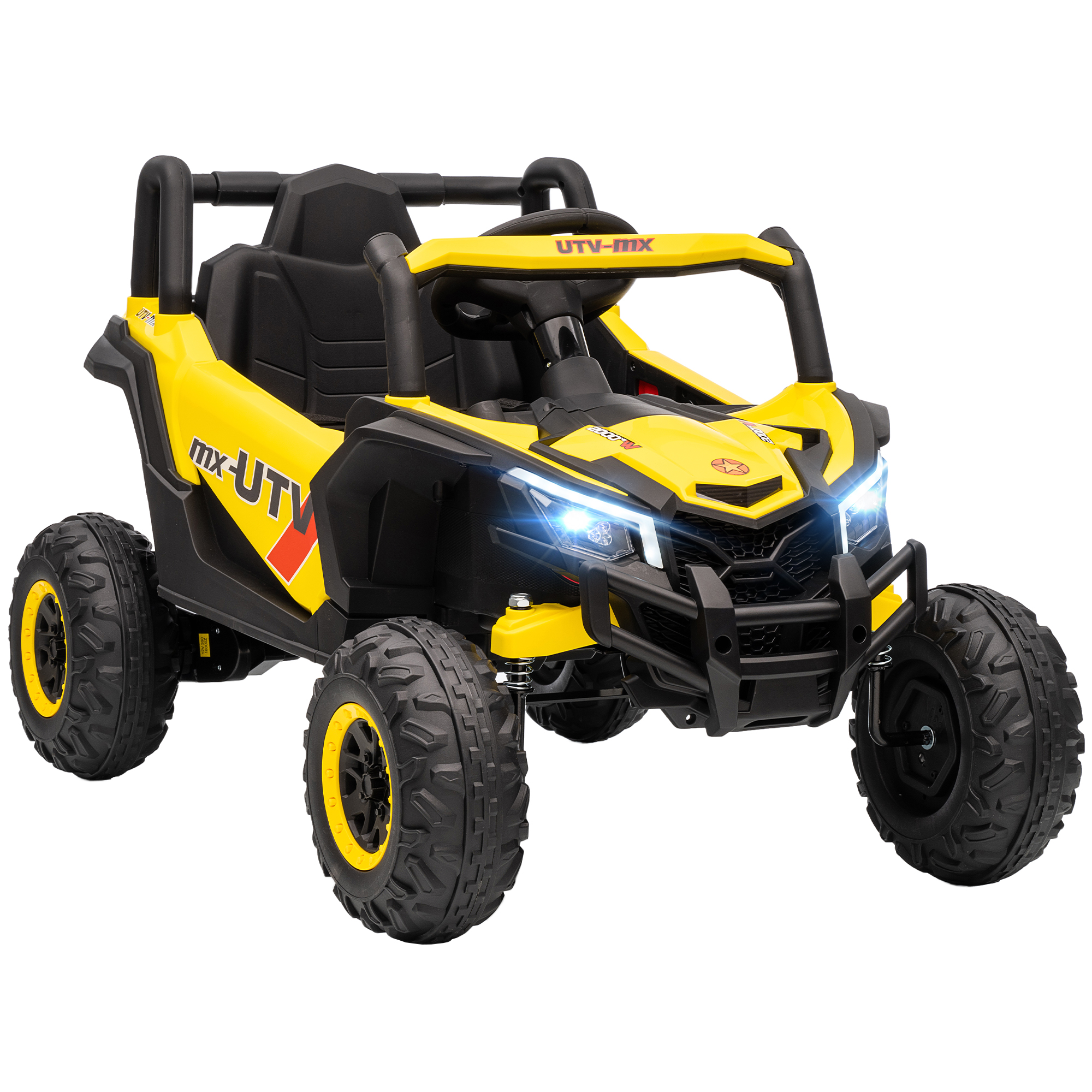 12-v-elektroauto Für Kinder, Elektrobuggy Mit Fernbedienung, 96 X 61 X 56 Cm, Gelb
