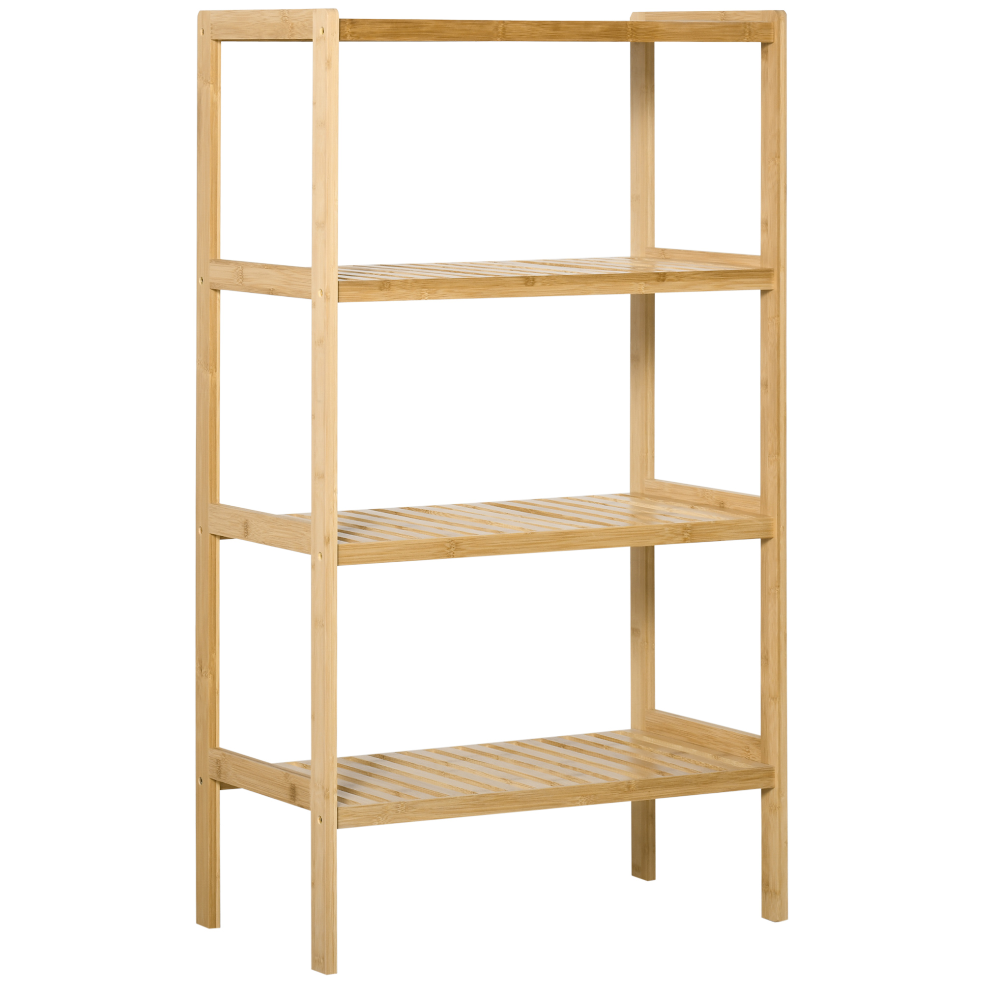 Standregal Bücherregal 4-stufiges Bambusregal Büroregal Lagerregal Aktenregal Küchenregal Für Bad Küche Wohnzimmer Schlafzimmer Bambus Natur 62 X 33 X 112 Cm