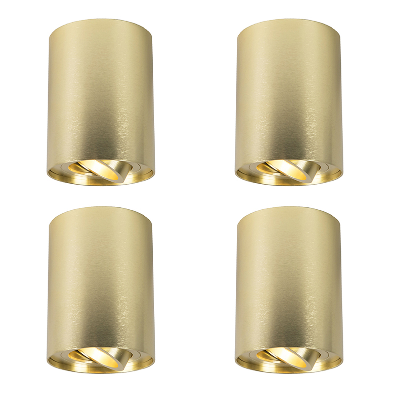 Qazqa 4er-set Spots Gold/messing Verstellbar - Rondoo Up