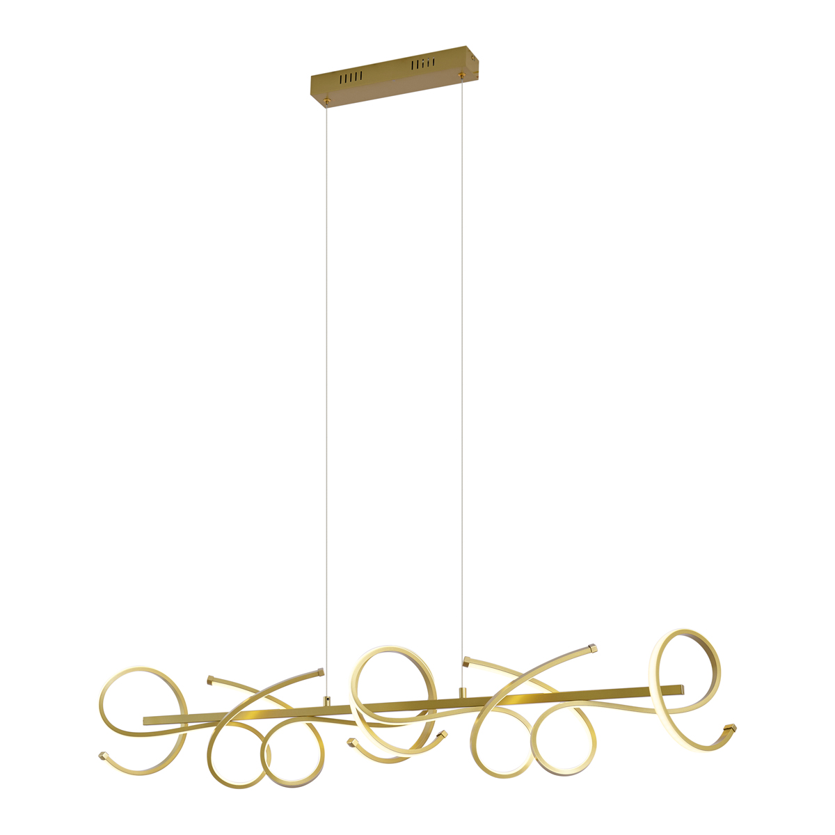 Qazqa Design-pendelleuchte Gold Rechteckig 3-stufen-dimmbar -