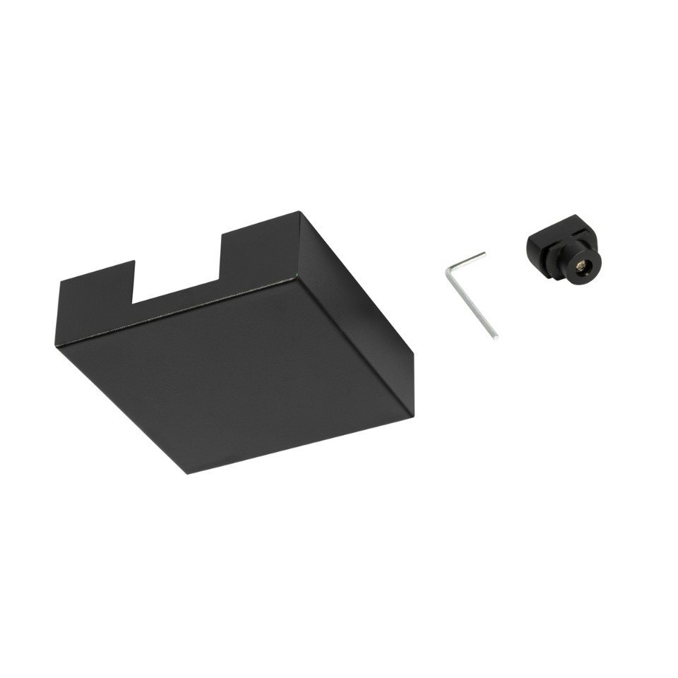 Qazqa Deckenplatte Schienensystem Schwarz Quadratisch 1-phasig -