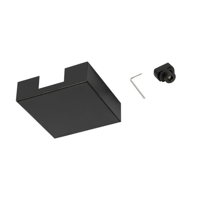 Qazqa Deckenplatte Schienensystem Schwarz Quadratisch 1-phasig -