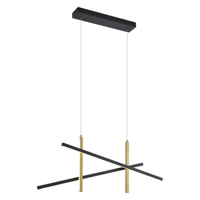 Qazqa Design-hängelampe X Schwarz Mit Gold Inkl. Led
