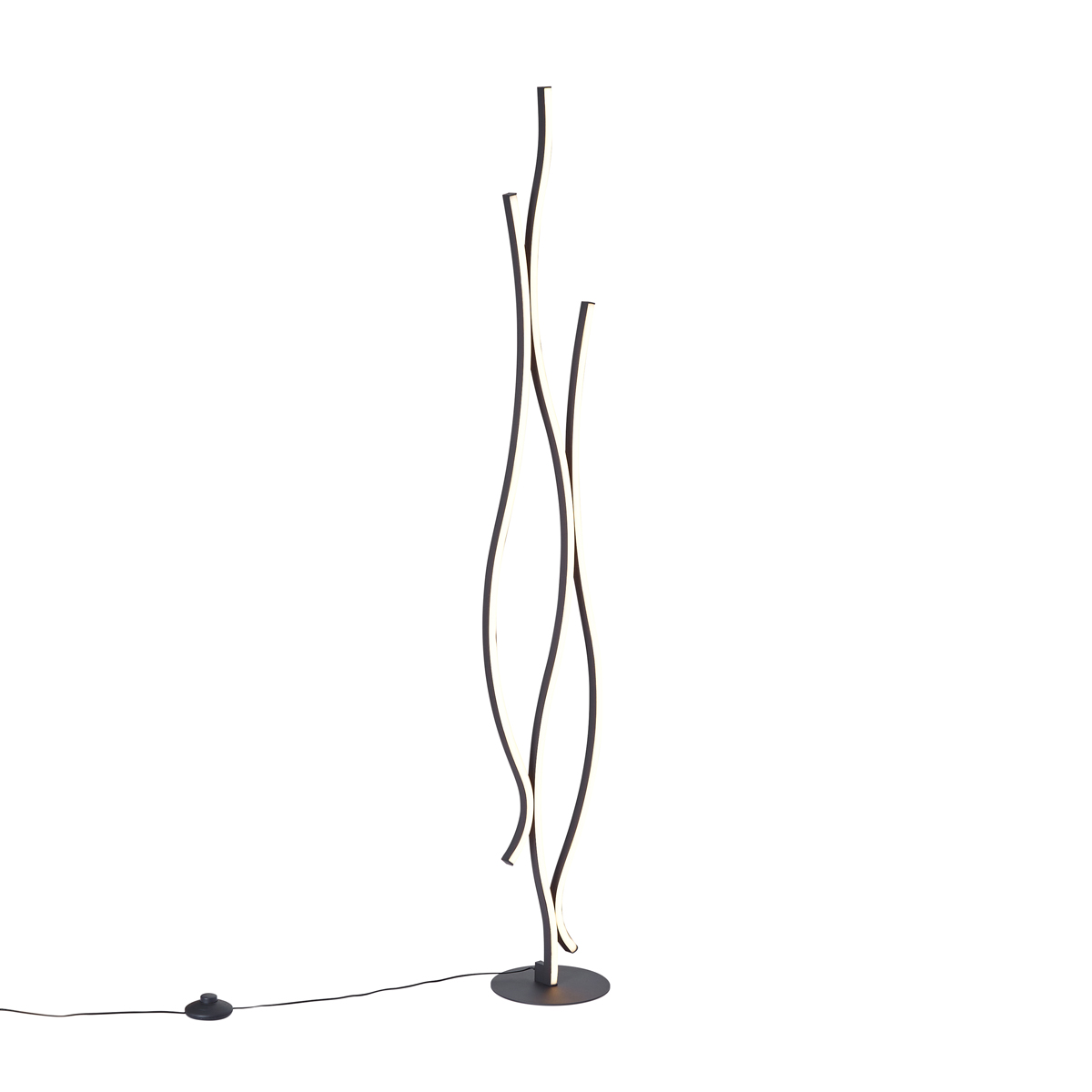 Qazqa Design-stehleuchte Schwarz Inkl. Led Dimmbar - Ying