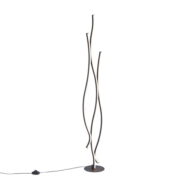 Qazqa Design-stehleuchte Schwarz Inkl. Led Dimmbar - Ying